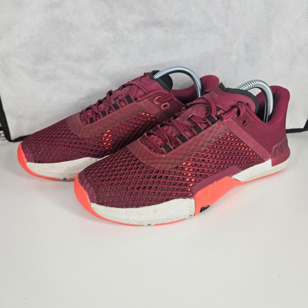 Under Armour TriBase Reign 4 Wildflower Beta Maroon CrossTraining Shoes W9 M7.5